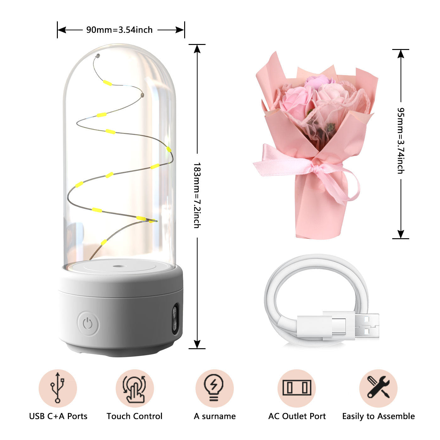 Rosa Deluxe™ 2 In 1  LED Light & Bluetooth Speaker